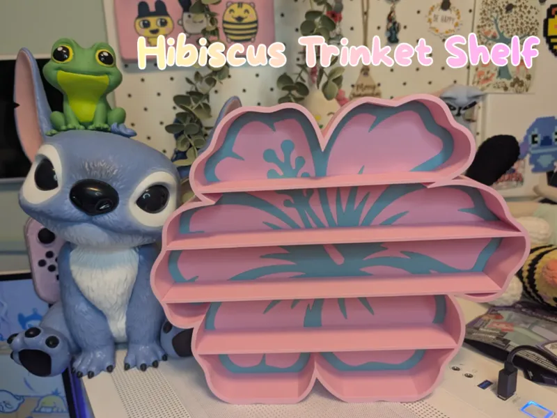 Hibiscus trinket shelf for minatures, doorables