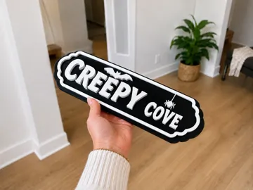 Letrero o emblema decorativo: Creepy Cove Street Sign Cute Halloween Decor — vista de referencia 3