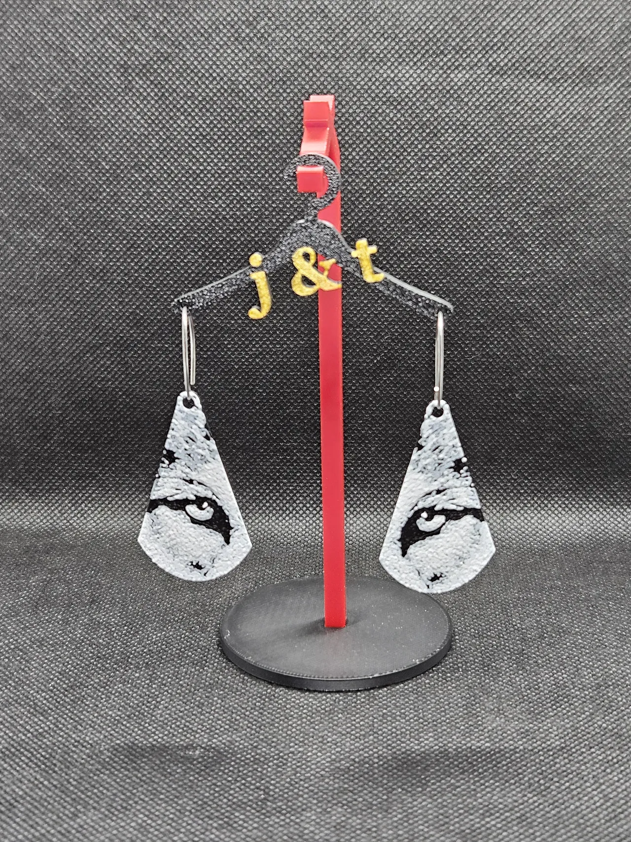 Wolf Eyes HF teardrop earrings. view 2