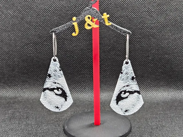 Wolf Eyes HF teardrop earrings.