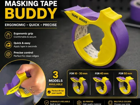 Pieza para disfraz o exhibición: MASKING TAPE BUDDY — referencia de MakerWorld