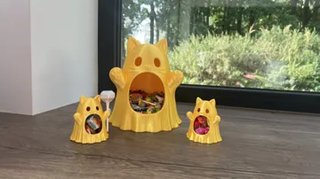 Adorno temático: Halloween cat ghost candy bowl — vista de referencia 3