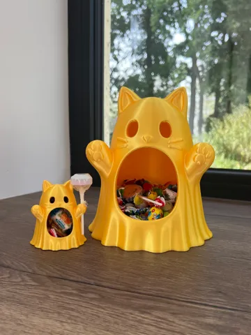 Adorno temático: Halloween cat ghost candy bowl — vista de referencia 2