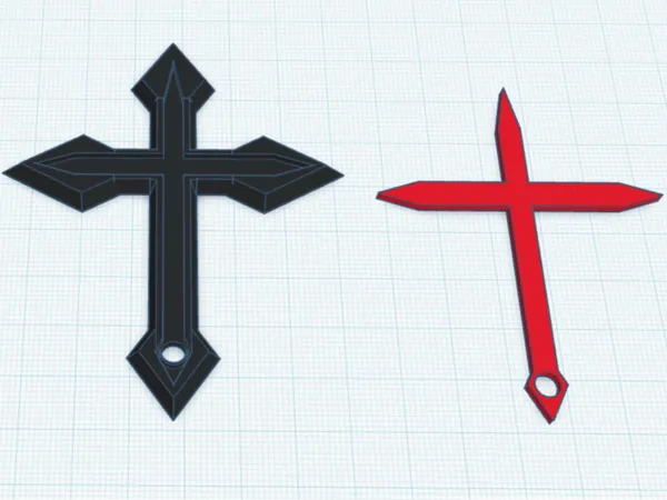 Croix démoniaque — porte-clés cosplay