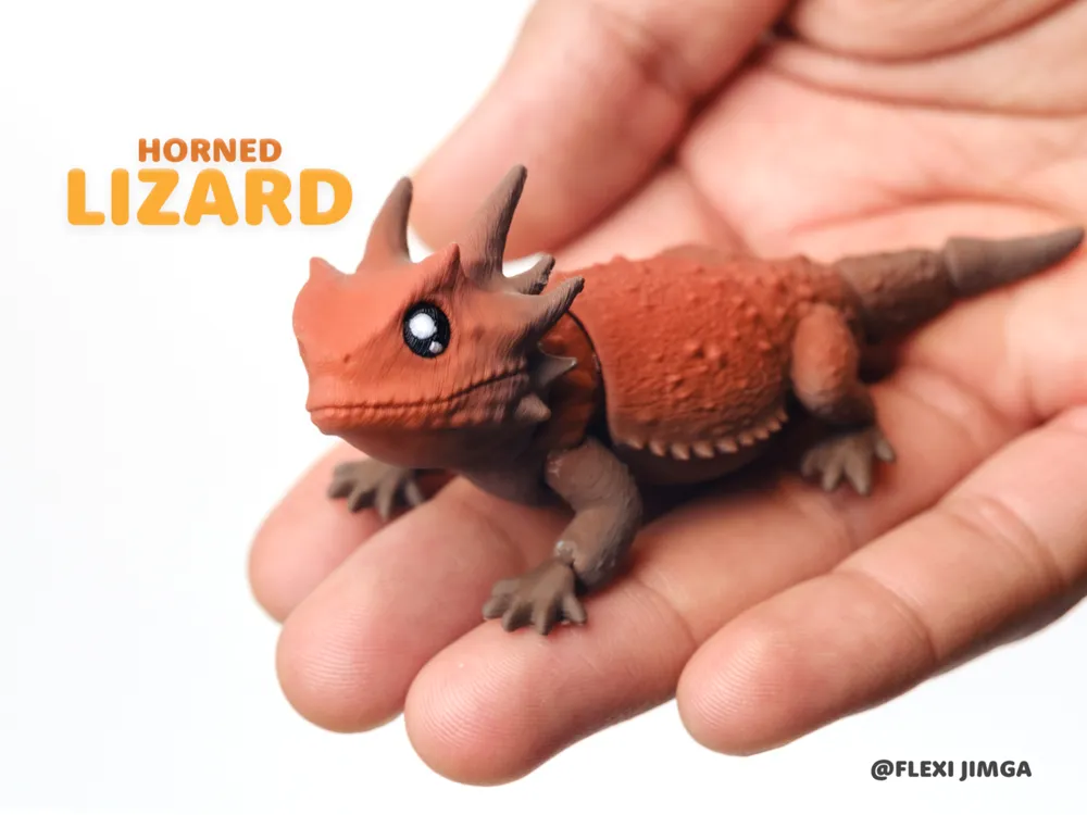 Alberta Lizard Cute Horned Lizard | Flexi Model - Free 3D Print Model - MakerWorld