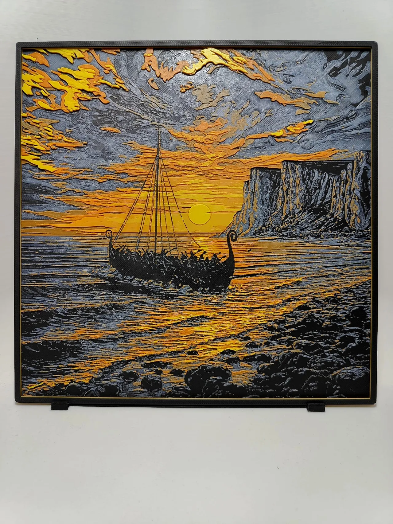 Viking Landing Sunset - Hueforge view 2