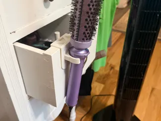 Over the Drawer Curling Iron Holder