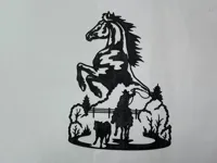 Silhouette cheval et ranch, art mural — photo 1