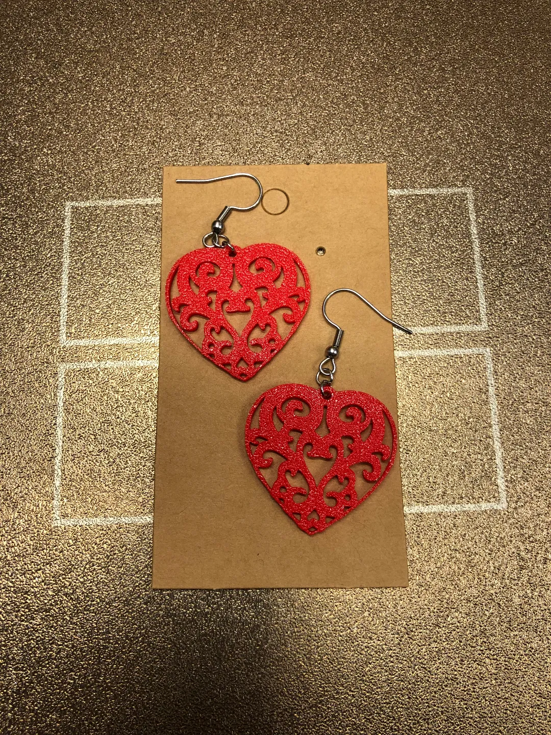 Valentines Day Hearts earrings view 3
