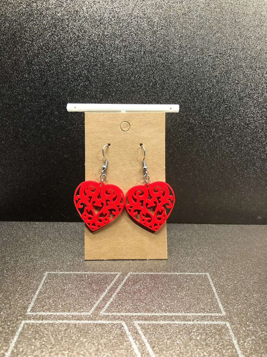 Valentines Day Hearts earrings view 2