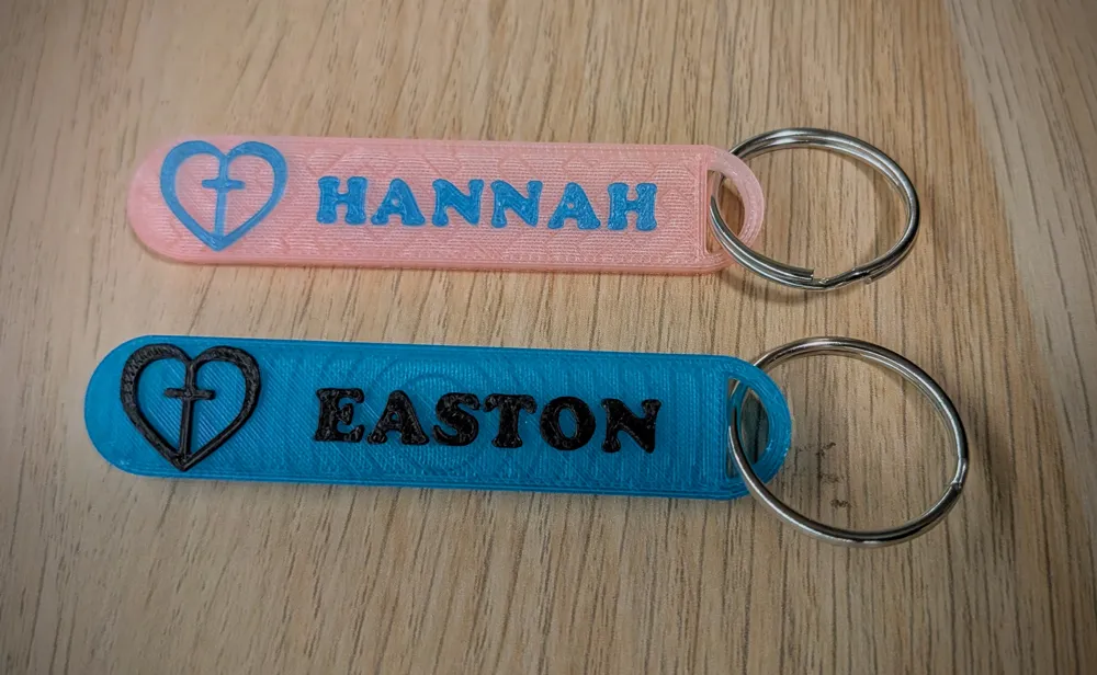 Valentines Day Heart Cross Key Chain - Free 3D Print Model - MakerWorld