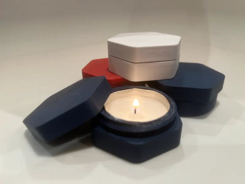 Tea Light Candle Holder Screw Travel Case