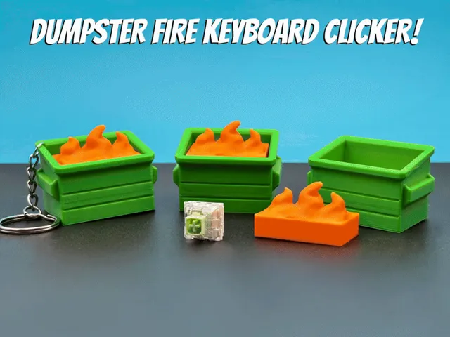Dumpster Fire Keyboard Clicker Fidget | No AMS