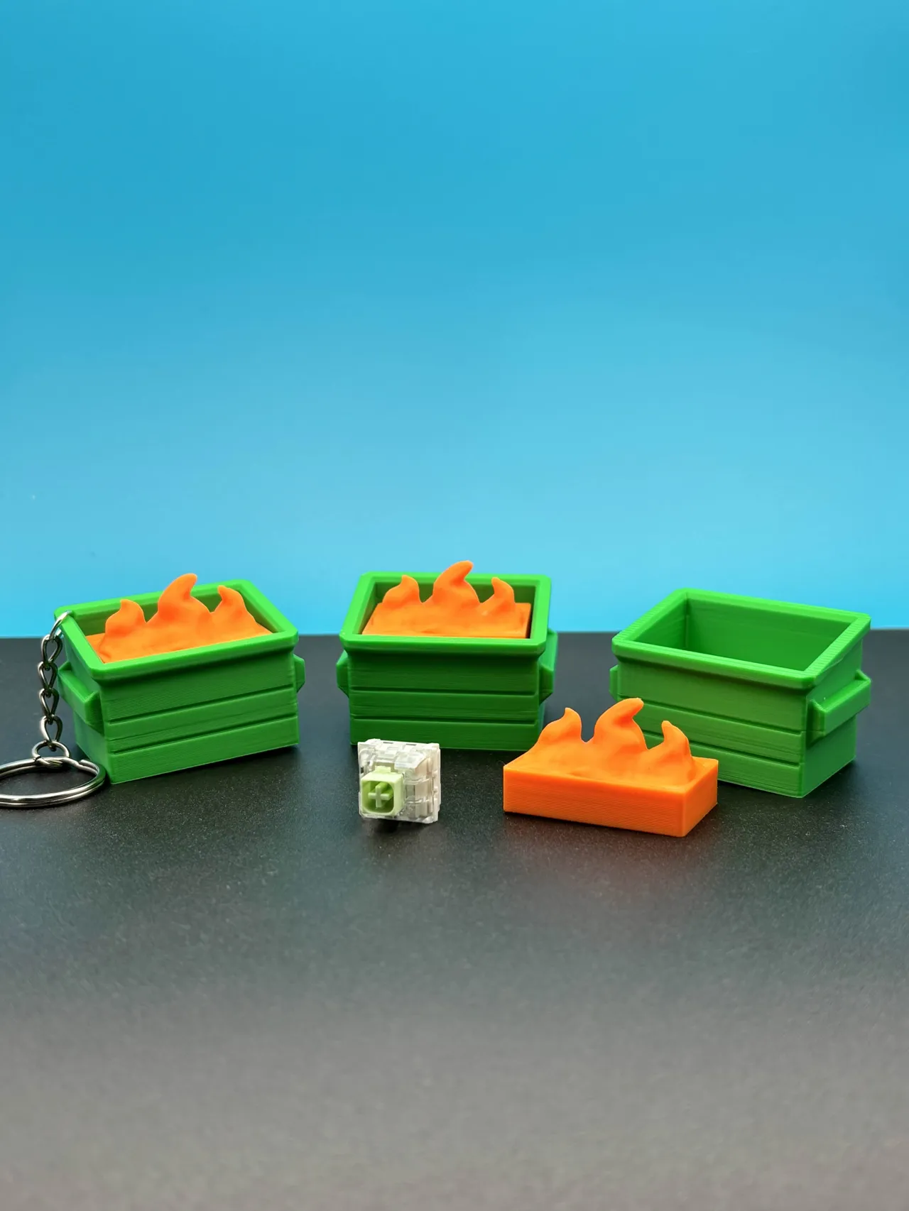 Dumpster Fire Keyboard Clicker Fidget | No AMS view 3