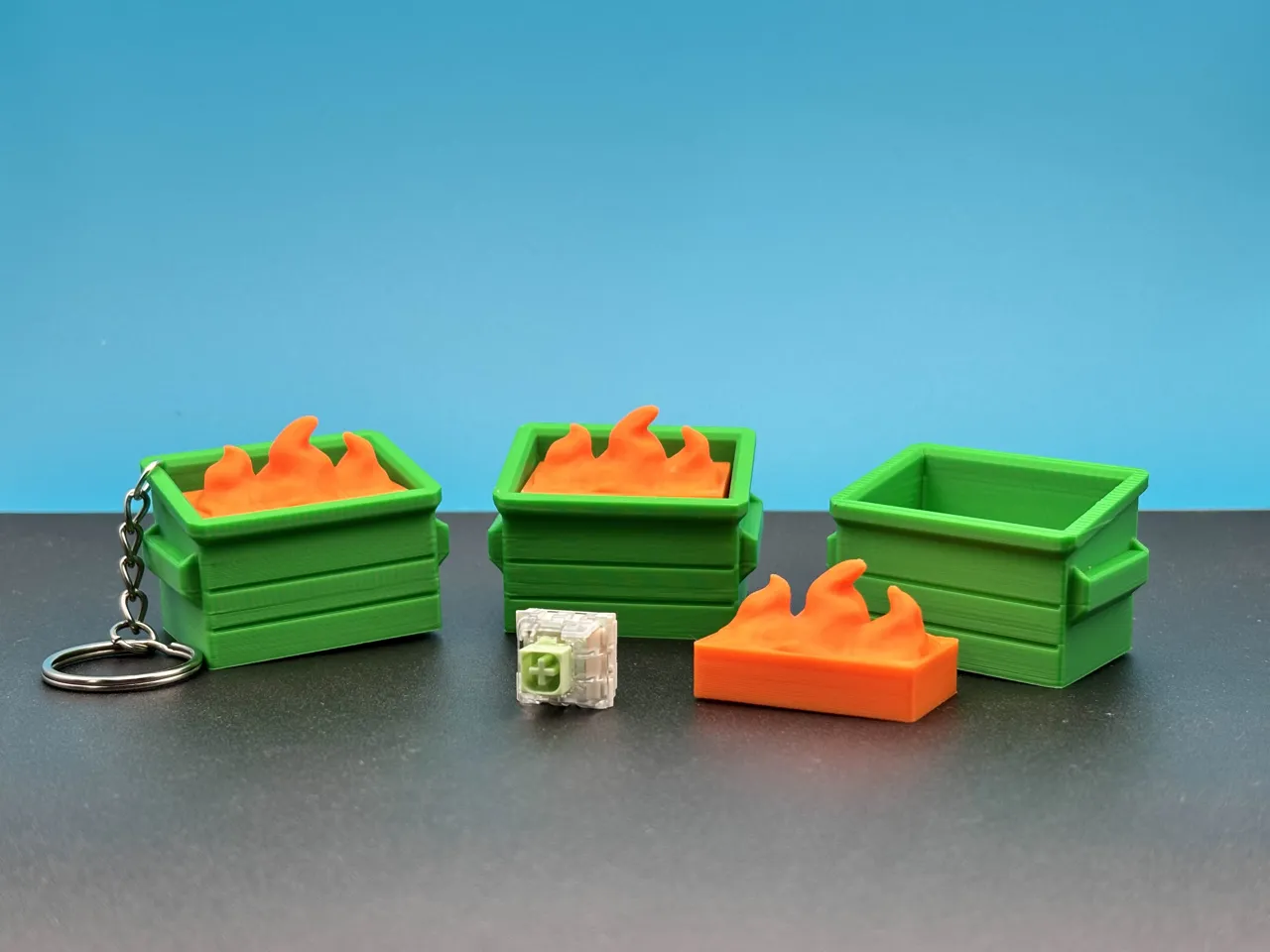 Dumpster Fire Keyboard Clicker Fidget | No AMS view 2