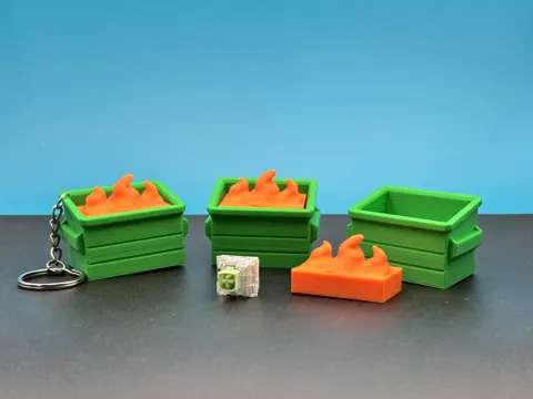 Dumpster Fire Keyboard Clicker Fidget | No AMS view 2