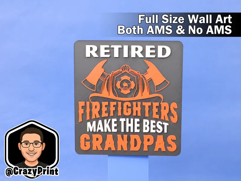 Retired Firefighter Grandpa Wall Art / Sign No AMS
