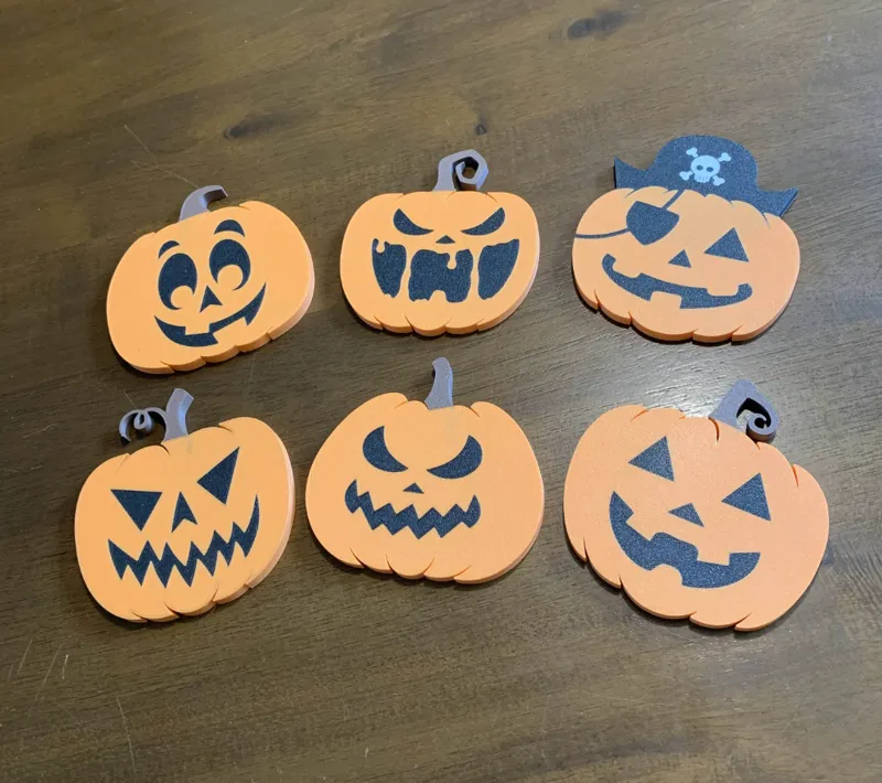 Halloween 6 pack funny pumpkin coaster set