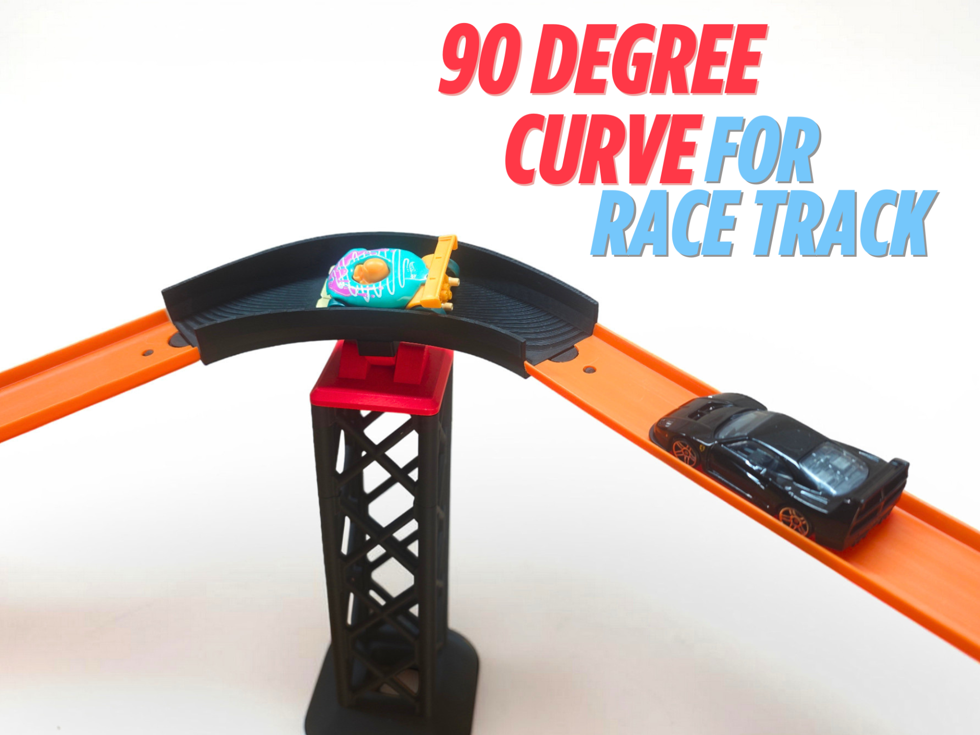 90 Degree Curve Toy Car Race Track 1:64 Diecast