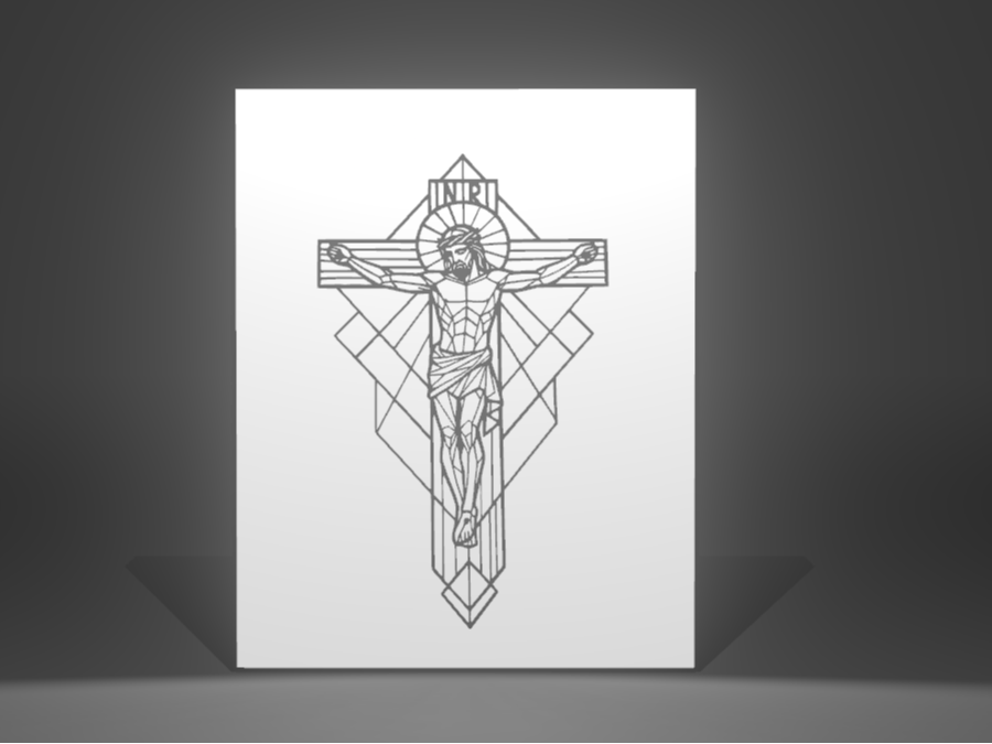 Geometric Jesus Crucifix Lightbox