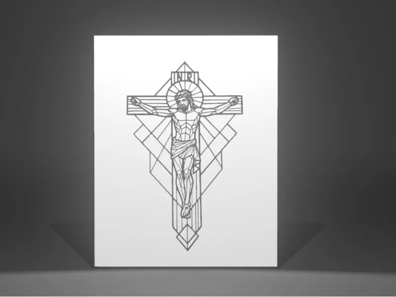 Geometric Jesus Crucifix Lightbox