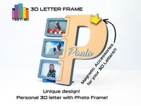 Letter P with photo frame
