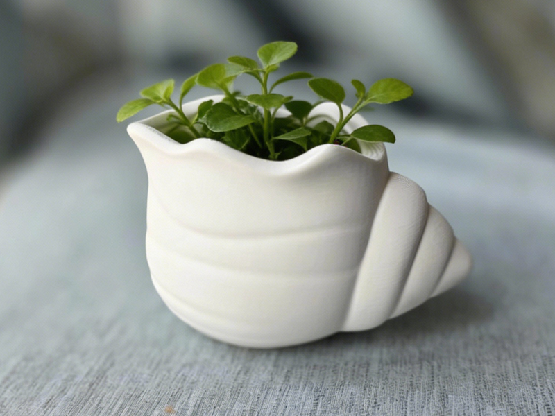 Miniatura 1 do modelo 3D 海螺绿植花盆 桌面造景摆件