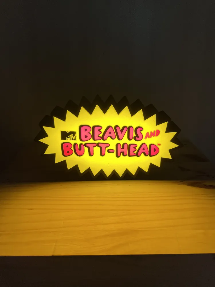 Desktop Beavis and Butt-Head Logo Lightbox - Free 3D Print Model ...