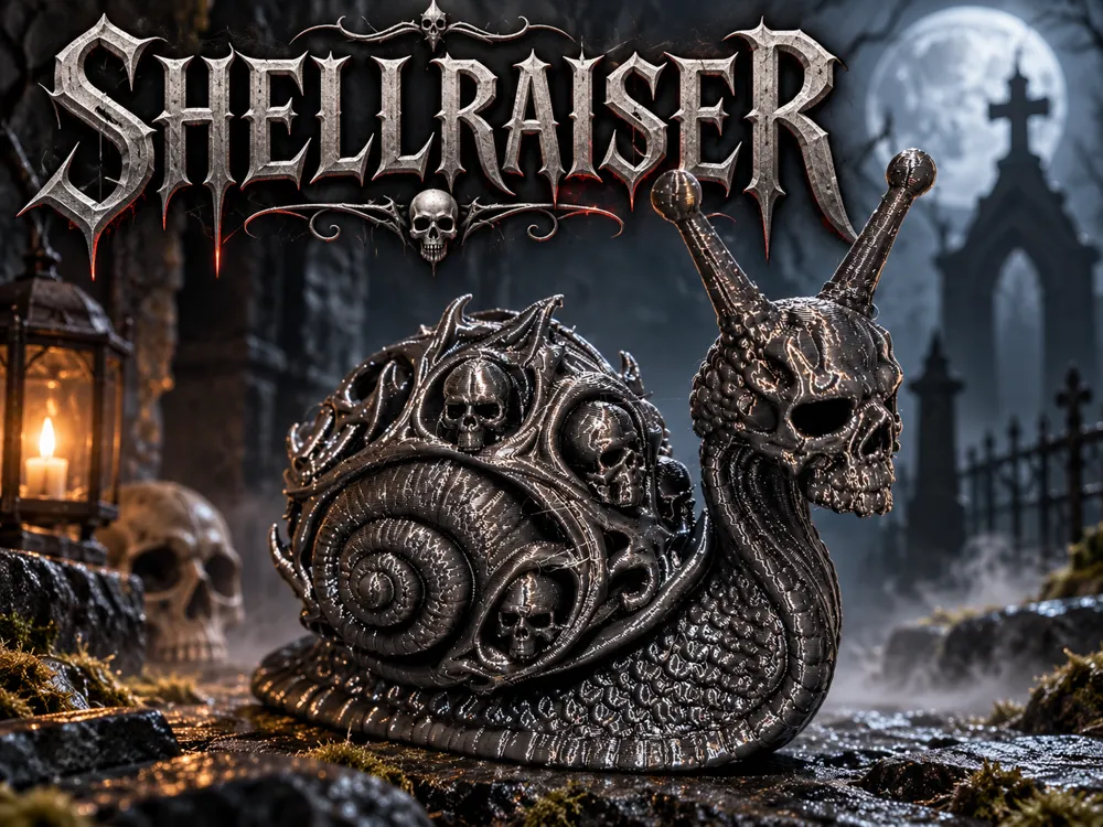 Snail Boost SHELLRAISER – Gothic Skull Snail - Free 3D Print Model - MakerWorld