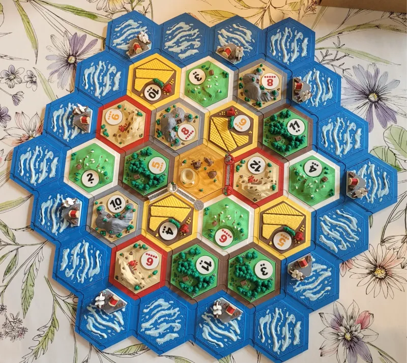 The Settlers of Catan 3D Board (Improved)