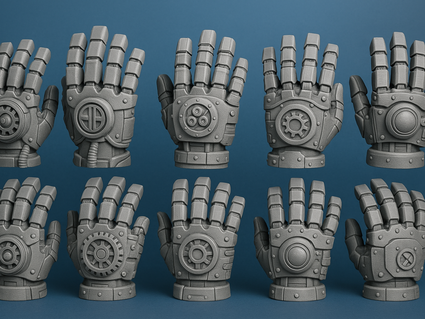 Steampunk Mechanical Robot Hand Statues