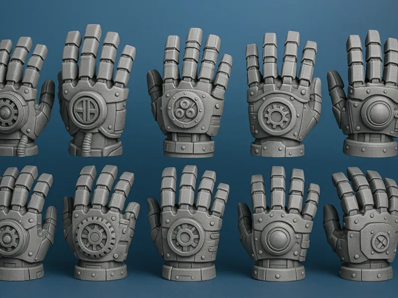 Steampunk Mechanical Robot Hand Statues
