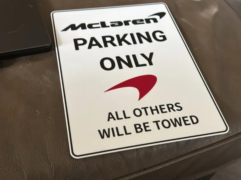 Mclaren Parking Sign