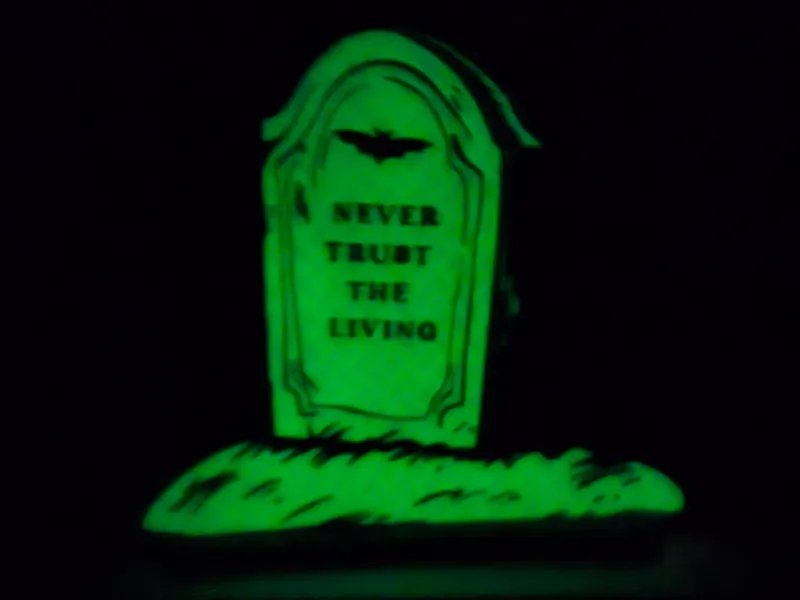 Never Trust the Living tomstone plaque