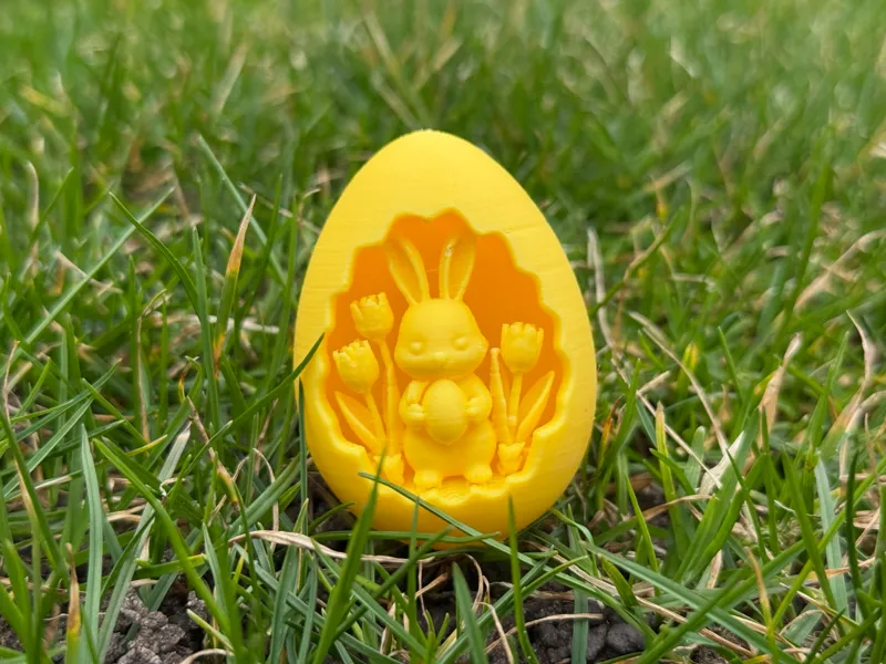 Happy Easter Bunny in Cracked Egg – Easter Decor