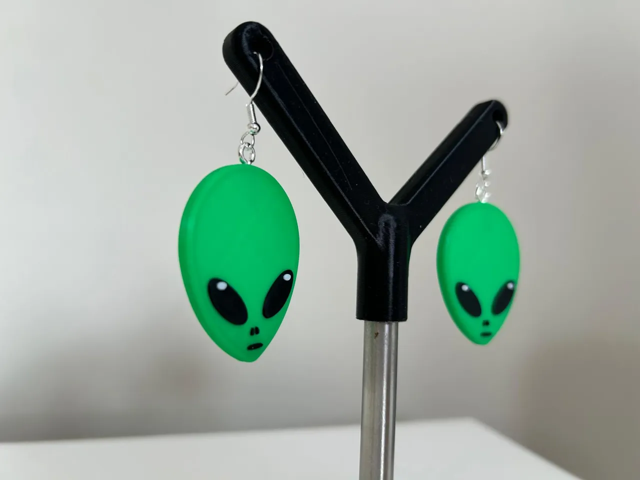 Alien earrings view 2