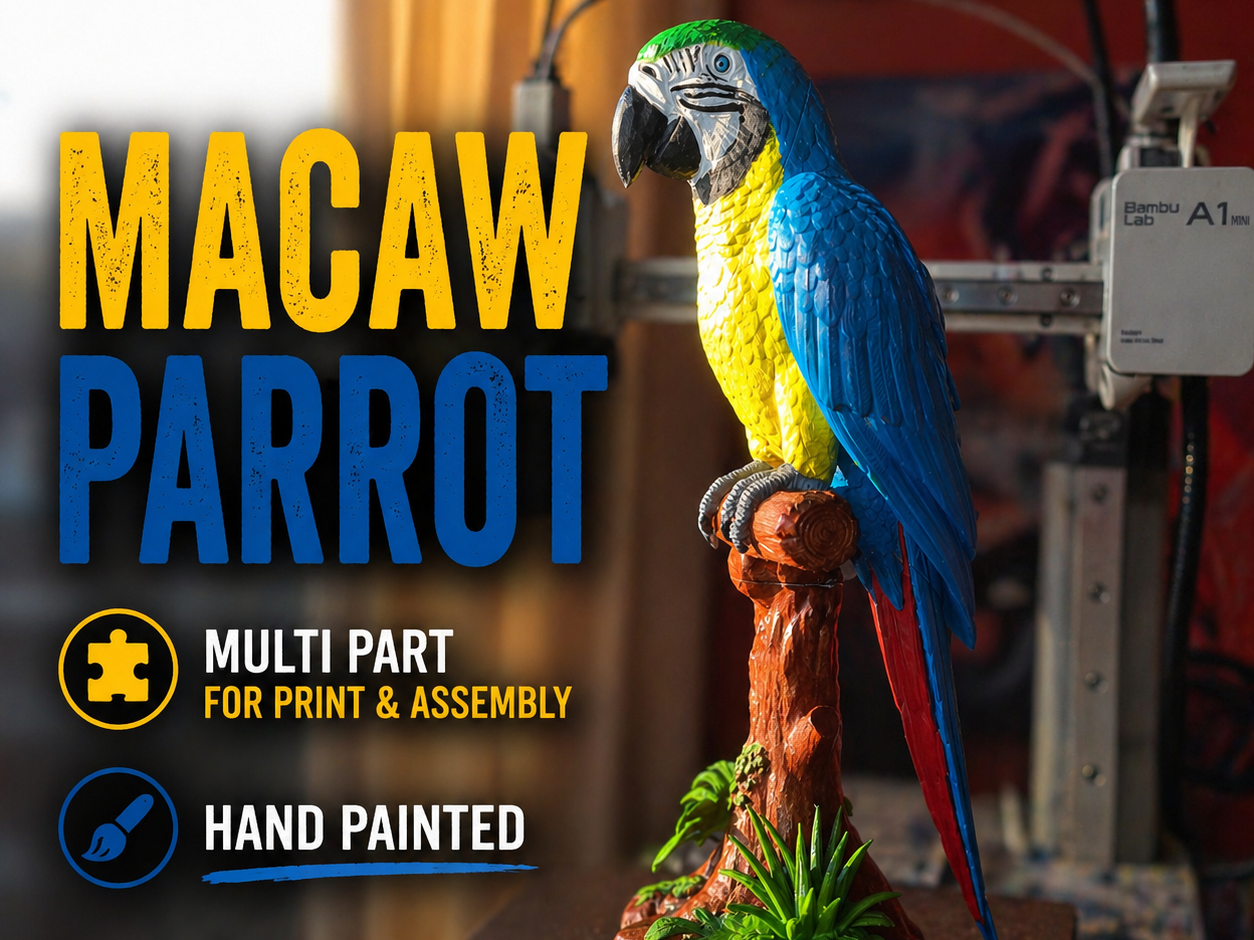 Colorful Macaw Parrot | Multi-Part 3D Print