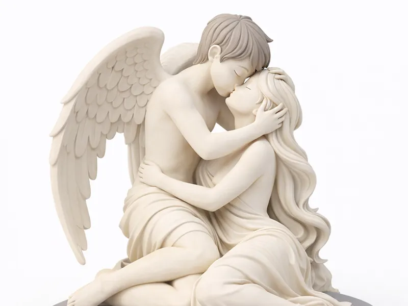 Amore Eterno – Coppia di Angeli abbracciati