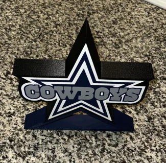 Dallas Cowboys Lamp Light Box LED Sign With Stand