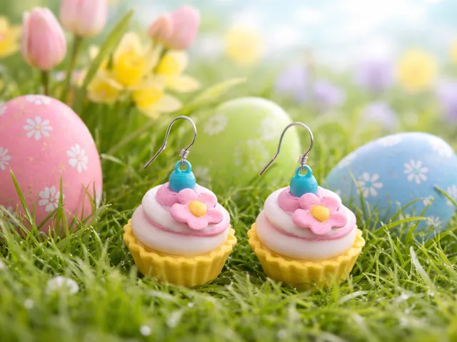 Cute Spring Cupcake Earrings (Multicolor)