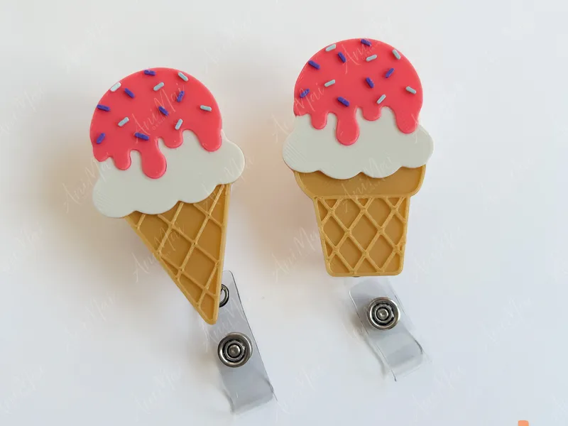 Ice Cream Drip Badge Reel Cover/Topper