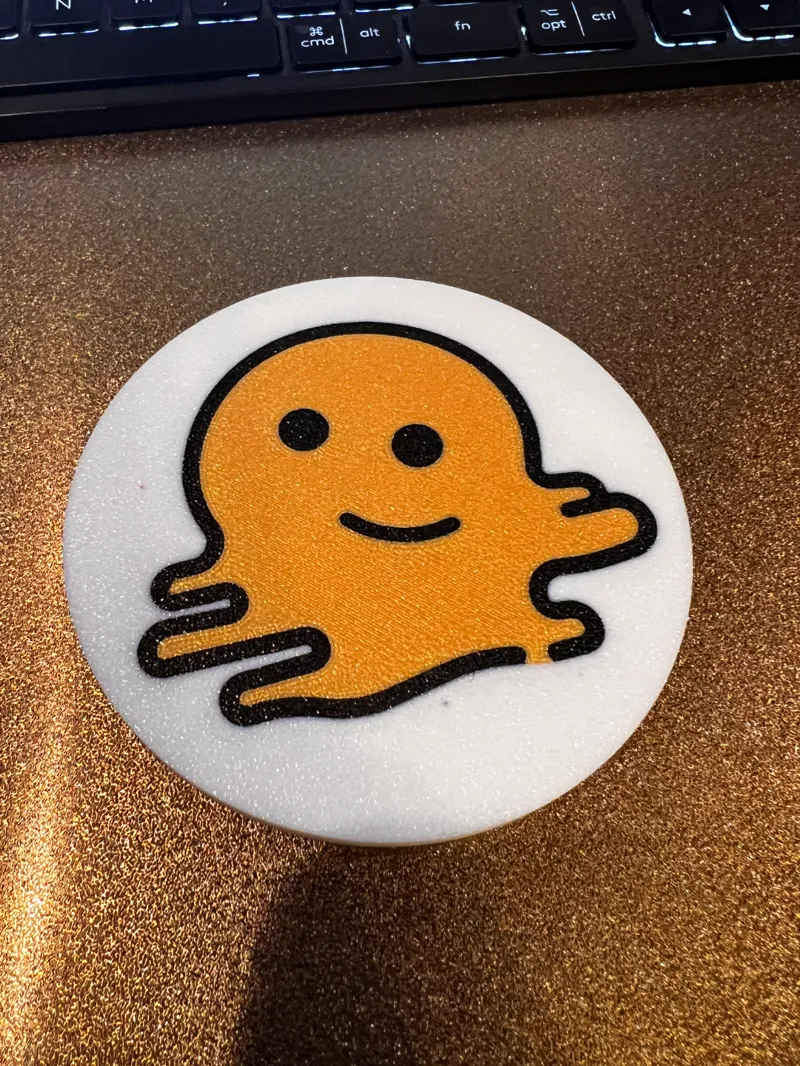 Melting Ghost face round coaster
