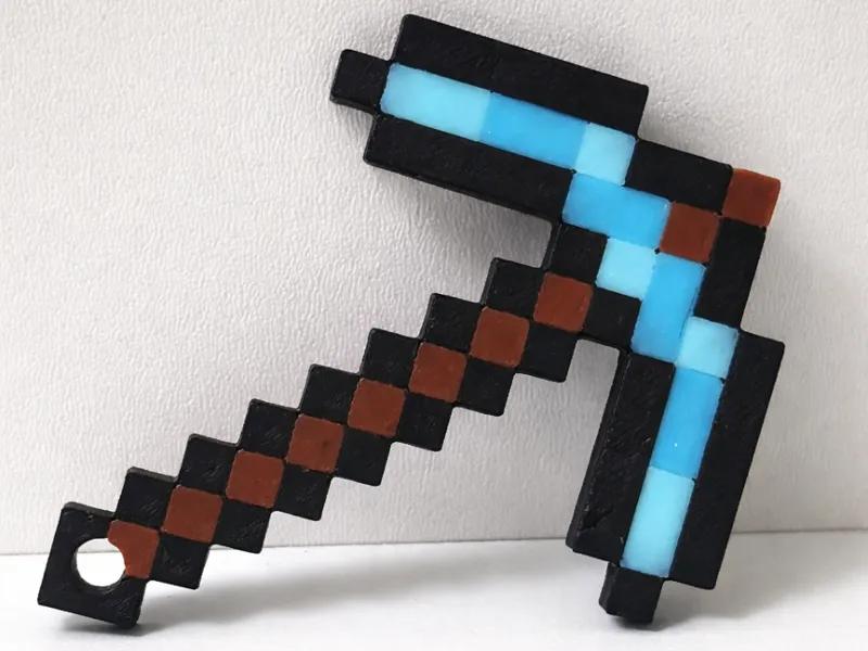 Minecraft Pickaxe Keychain