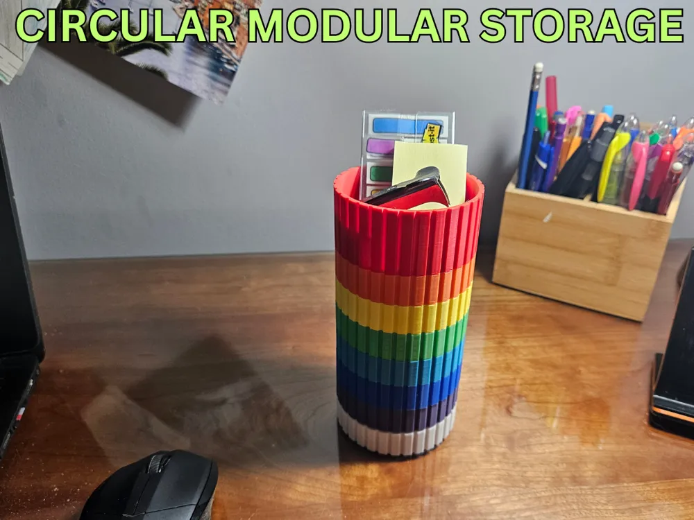 Circular Modular Models CIRCULAR MODULAR STORAGE - (7.5cm notched sides) by Darren 3d print ...