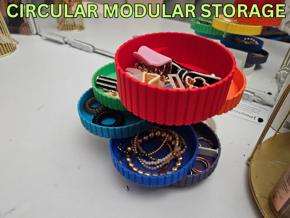 Circular Modular Models CIRCULAR MODULAR STORAGE - (7.5cm notched sides) by Darren 3d print ...