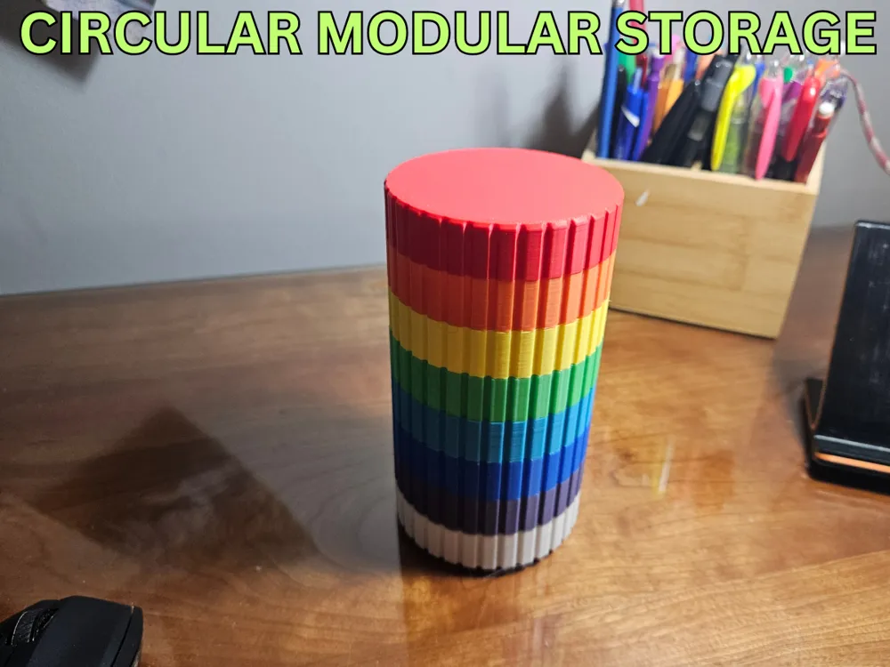 Circular Modular Models CIRCULAR MODULAR STORAGE - (7.5cm notched sides) by Darren 3d print ...