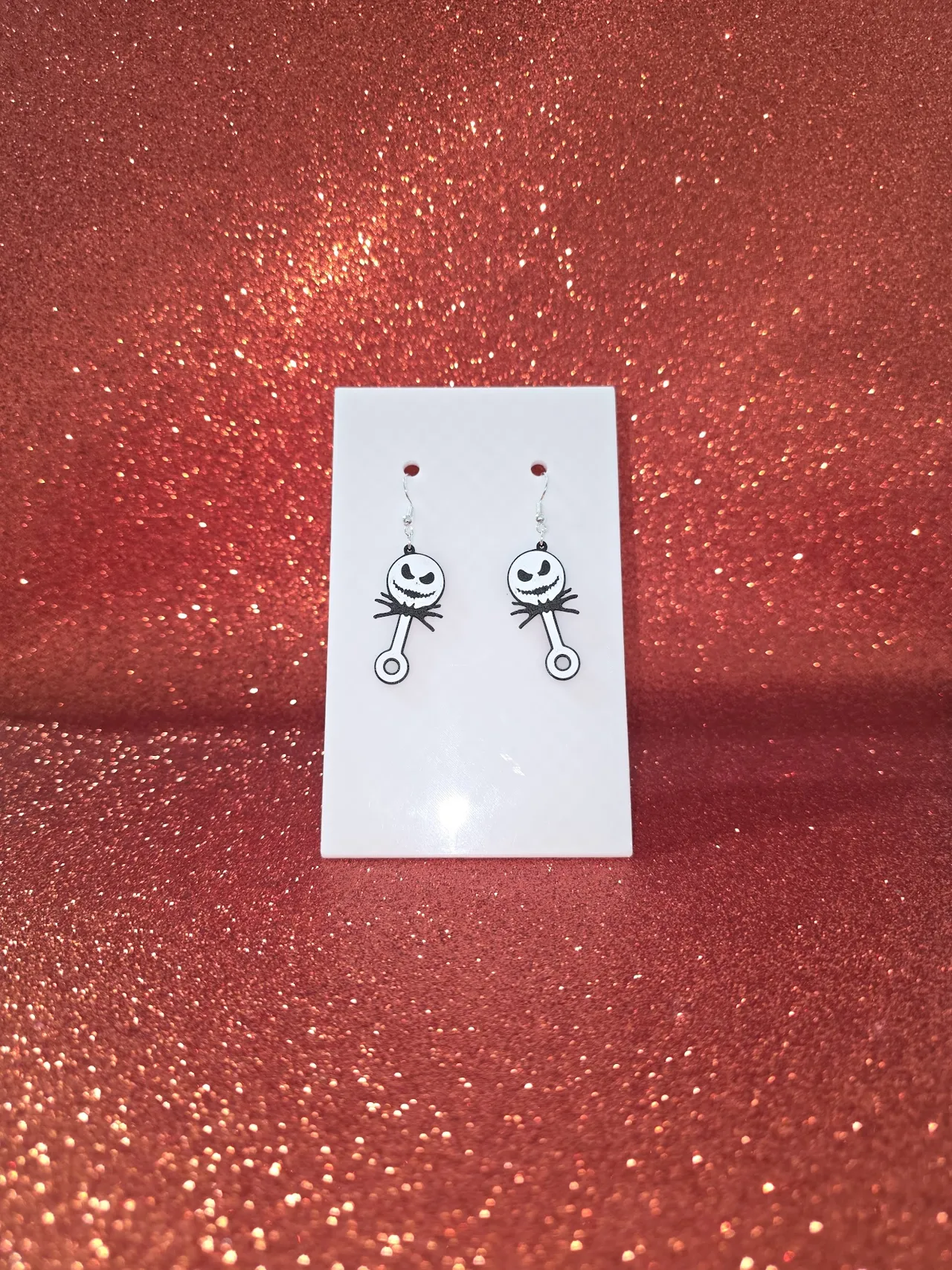 Lollipop jack skellington earrings view 2