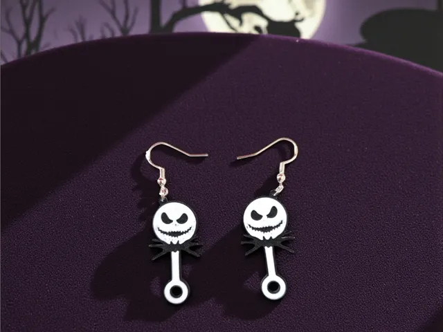 Lollipop jack skellington earrings