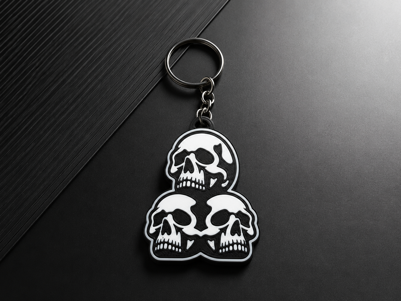 Triple Skull Keychain