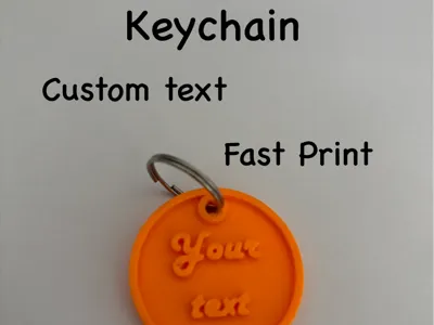 Keychain custom text (circle)